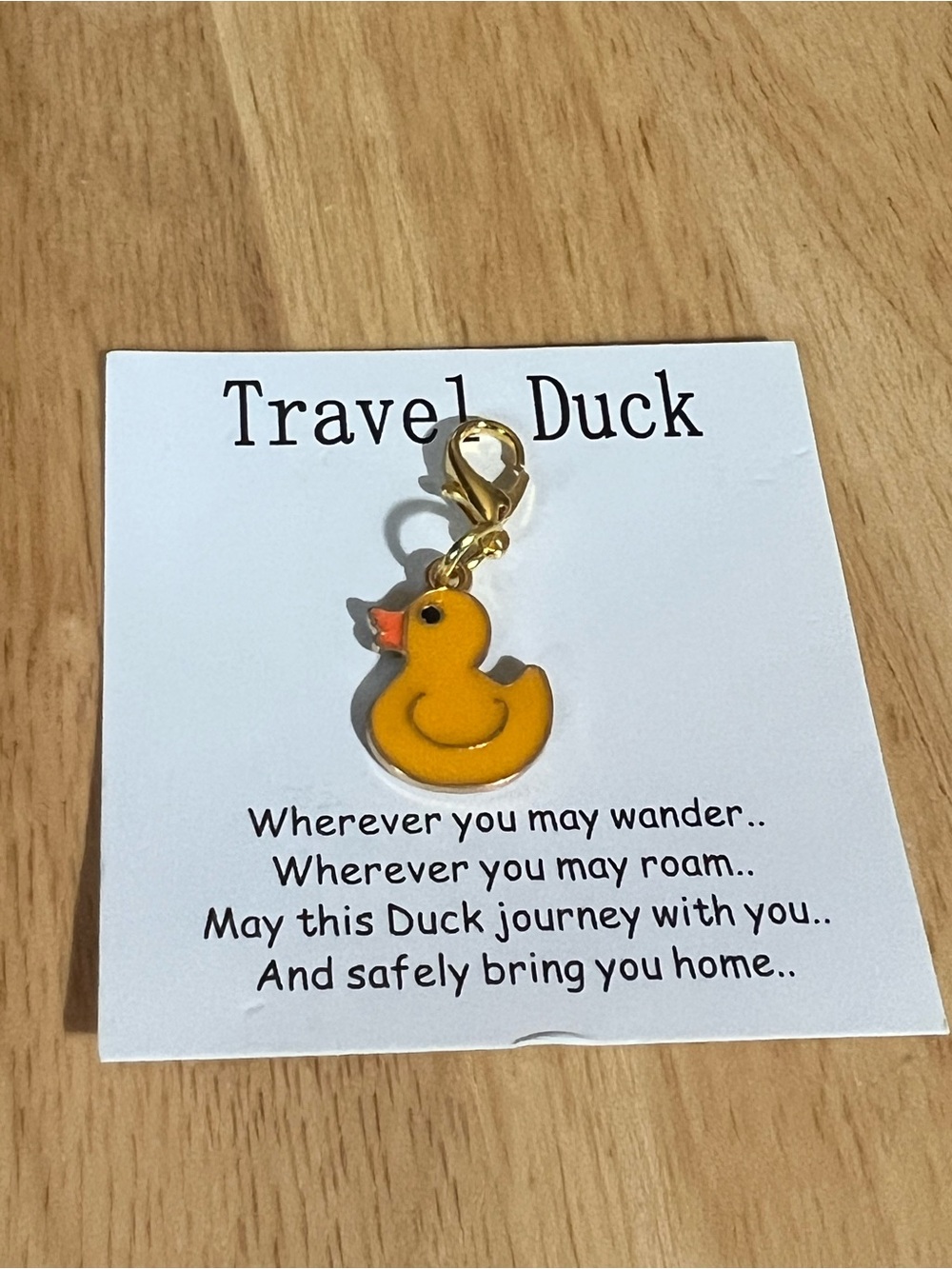 Travel Duck Yellow Rubber Duck Charm with Gold Lobster Clasp M63